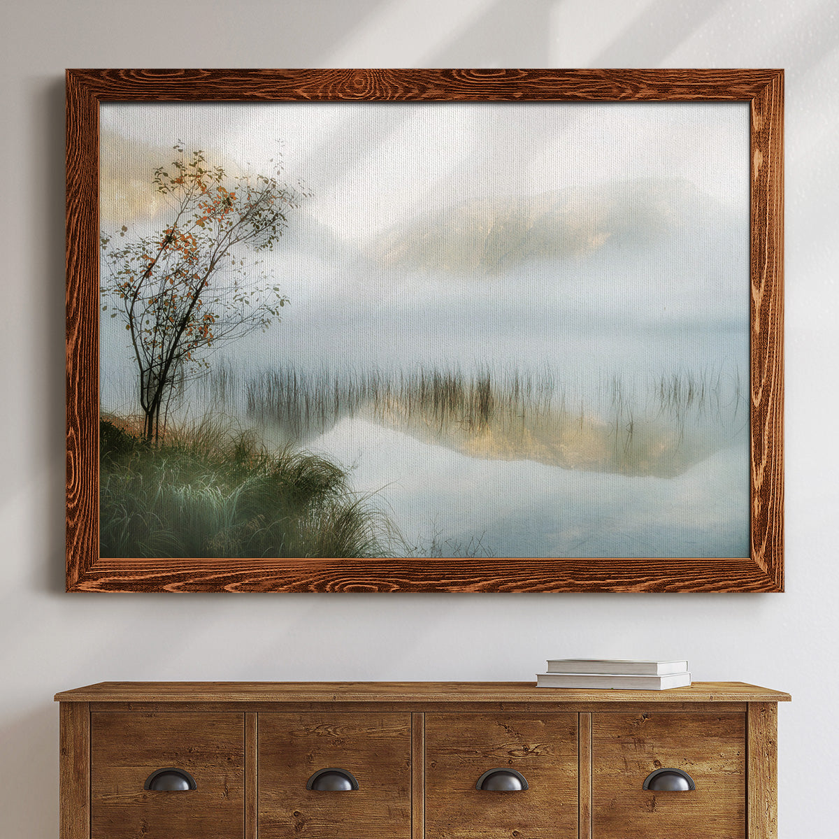 Golden Mirror of October-Premium Framed Canvas - Ready to Hang