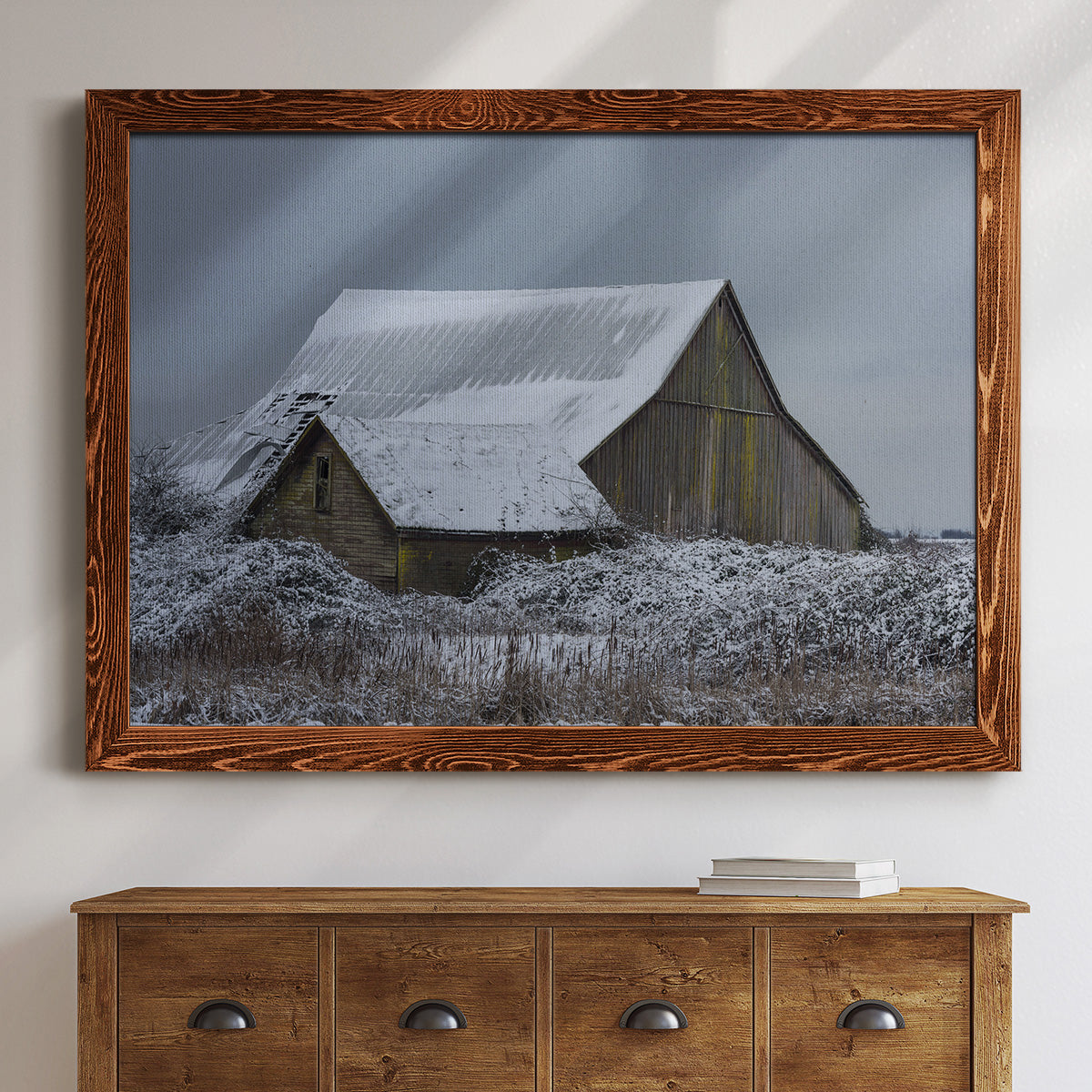 Winter Barn-Premium Framed Canvas - Ready to Hang