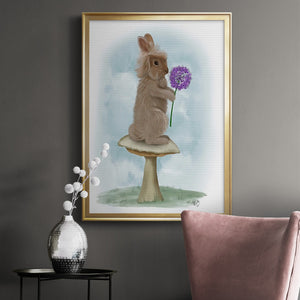 Rabbit and Agapanthus Premium Framed Print - Ready to Hang