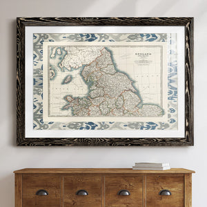 Bordered Map of England & Wales-Premium Framed Print - Ready to Hang