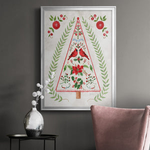 Christmas Folk Tree Premium Framed Print - Ready to Hang