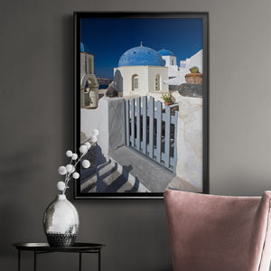 Santorini Sidewalk Premium Framed Print - Ready to Hang
