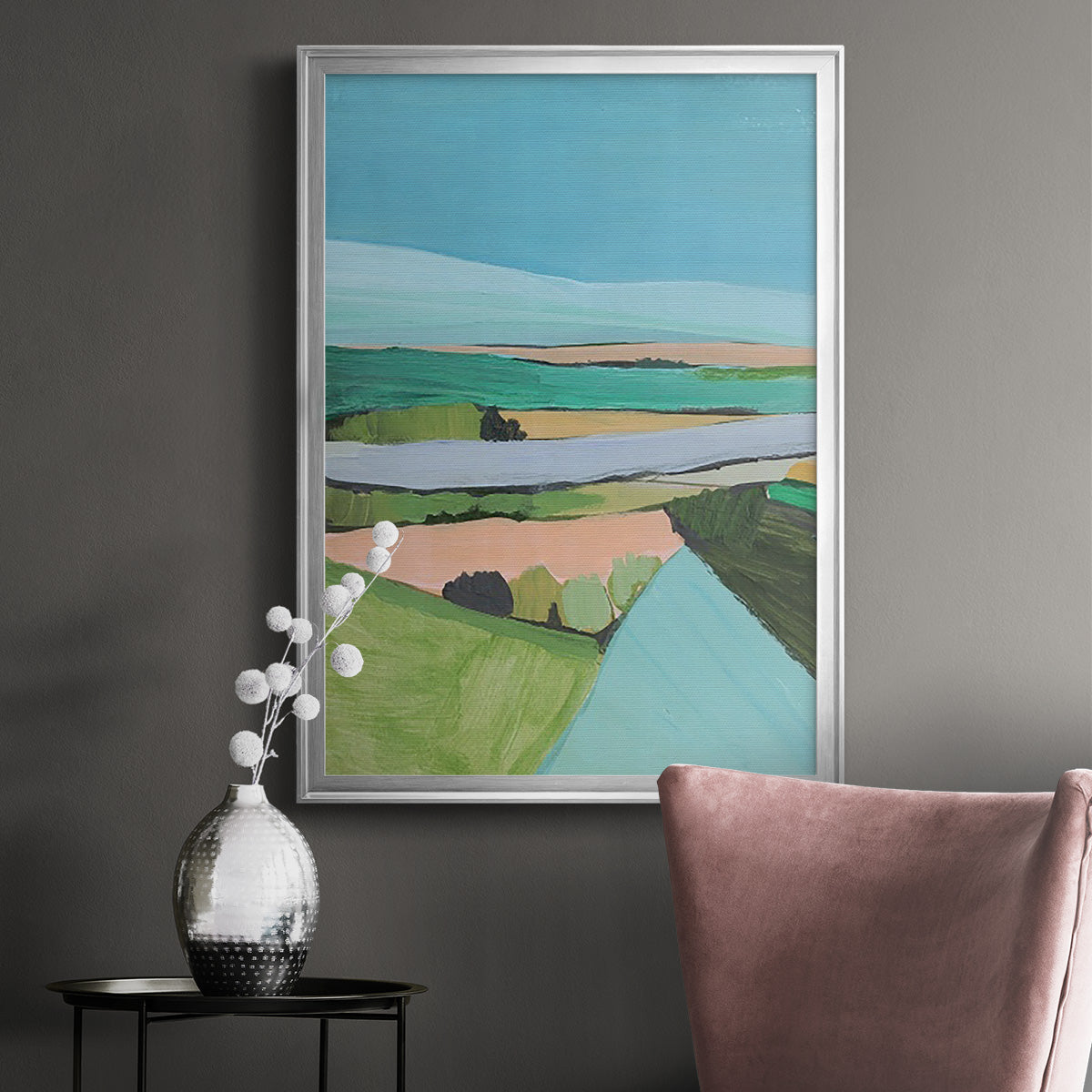 Bright Colored Countryside I Premium Framed Print - Ready to Hang