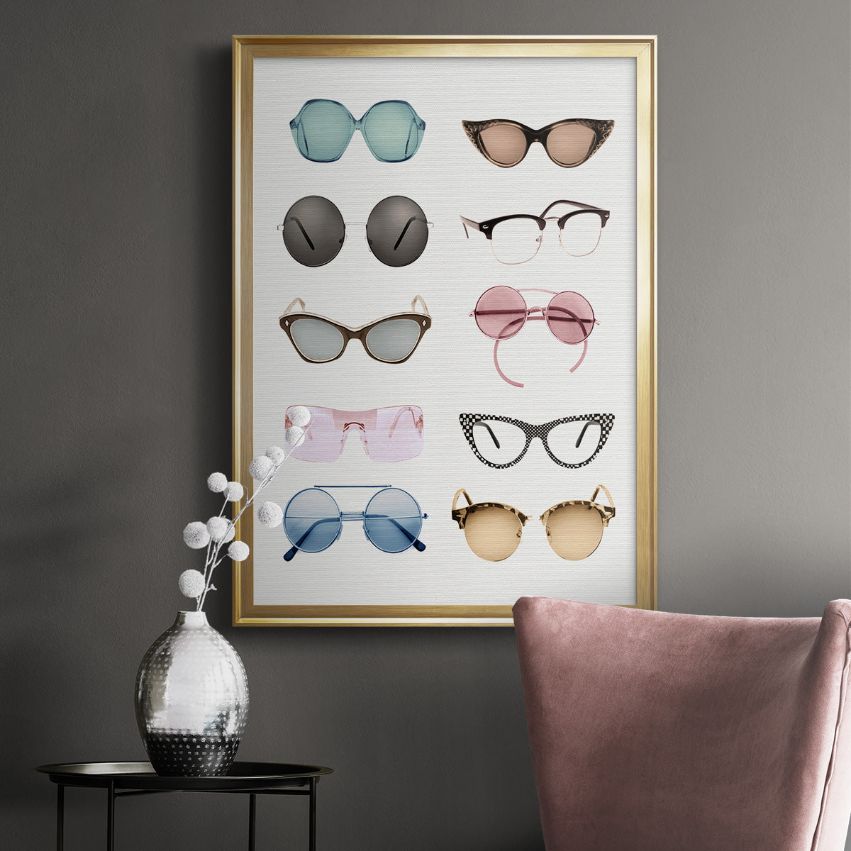 Vintage Glasses II Premium Framed Print - Ready to Hang