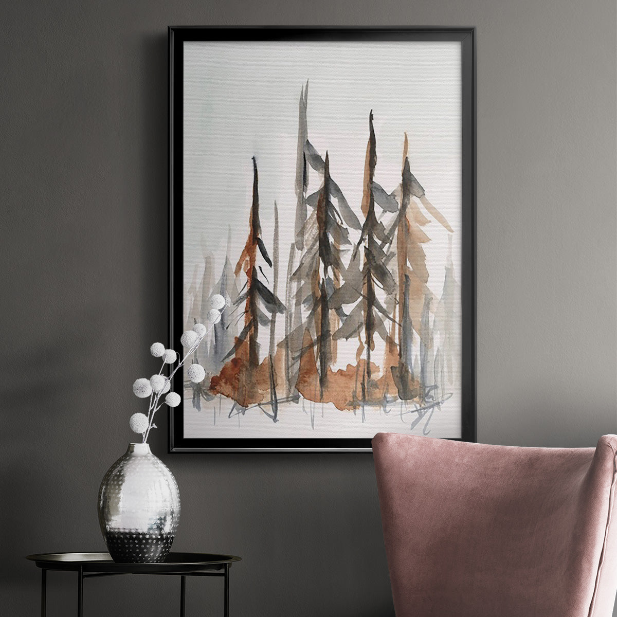 Rustic Evergreens I Premium Framed Print - Ready to Hang
