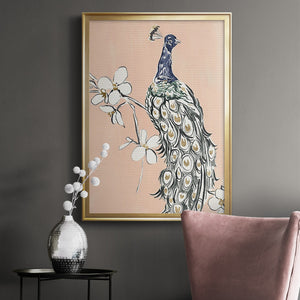 Peacock in Gold III Premium Framed Print - Ready to Hang