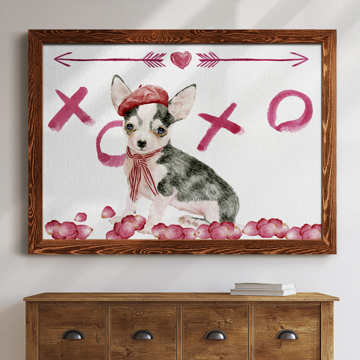 Puppy Valentine Collection A-Premium Framed Canvas - Ready to Hang