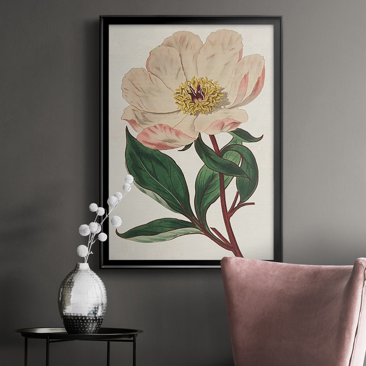 Pink Floral Mix VII Premium Framed Print - Ready to Hang