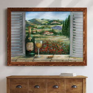 Tuscan White and Poppies-Premium Framed Canvas - Ready to Hang