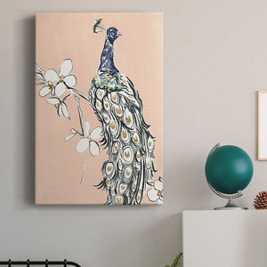 Peacock in Gold III Premium Gallery Wrapped Canvas - Ready to Hang