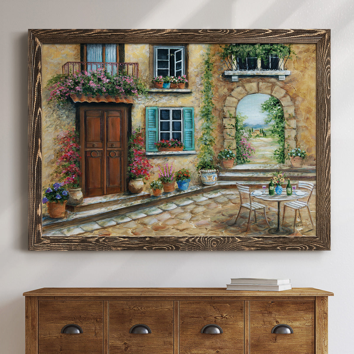 Tuscan Courtyard-Premium Framed Canvas - Ready to Hang
