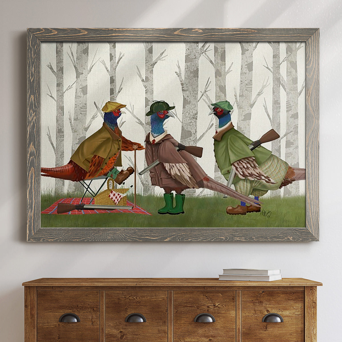 Pheasant Shooting Party Group 1-Premium Framed Canvas - Ready to Hang