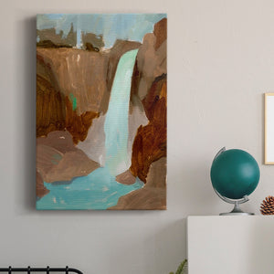Turquoise Falls II Premium Gallery Wrapped Canvas - Ready to Hang
