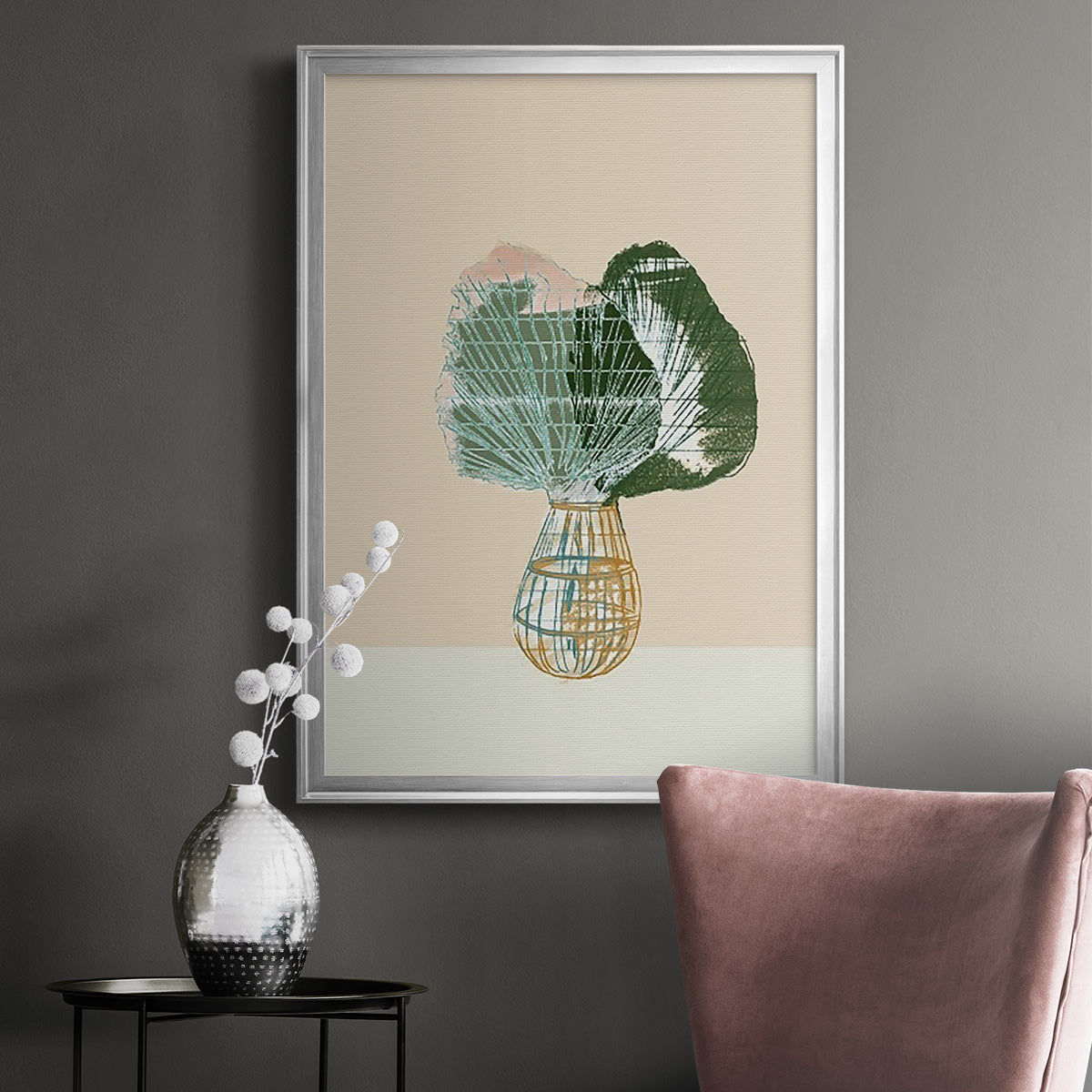 Woven Tropical Leaf II Premium Framed Print - Ready to Hang