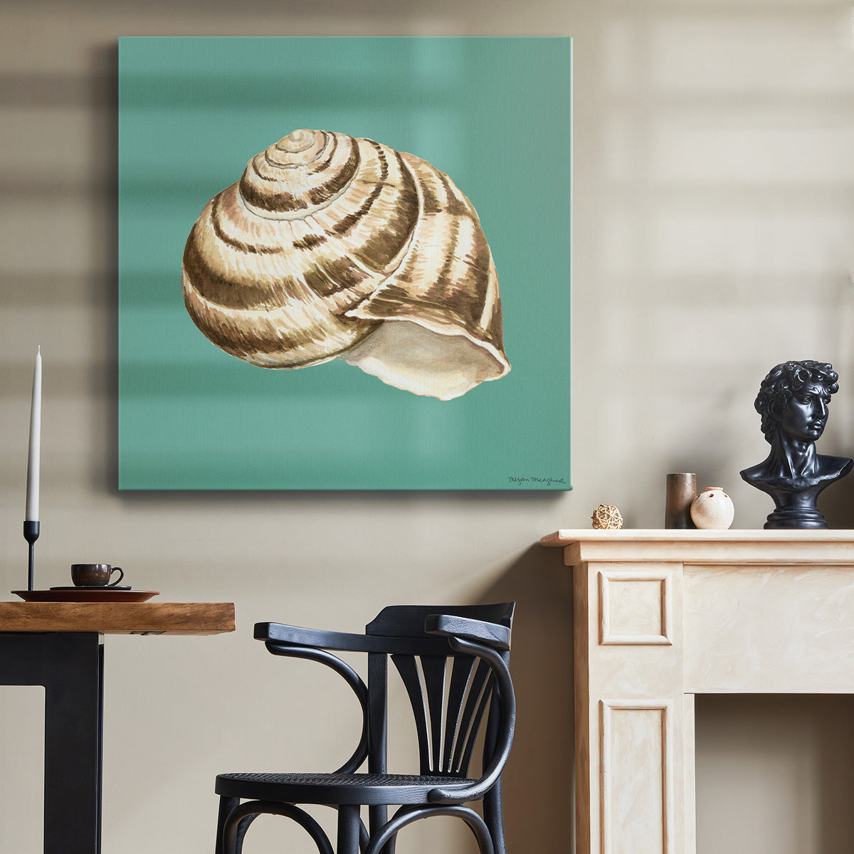 Shell on Aqua I-Premium Gallery Wrapped Canvas - Ready to Hang