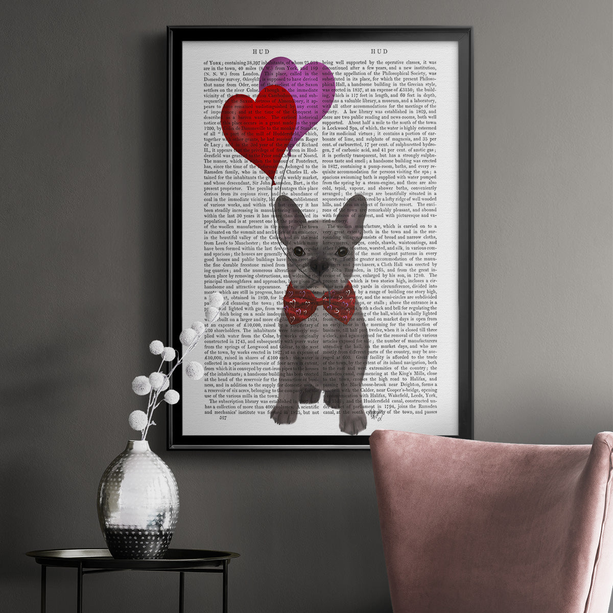 French Bulldog and Balloons Premium Framed Print - Ready to Hang