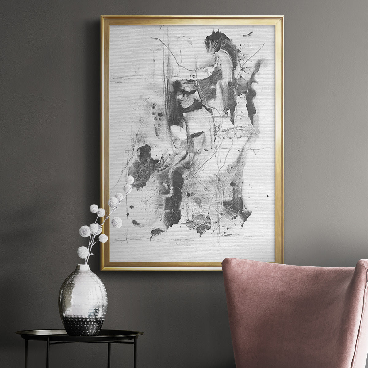 Graphite Abstract I Premium Framed Print - Ready to Hang