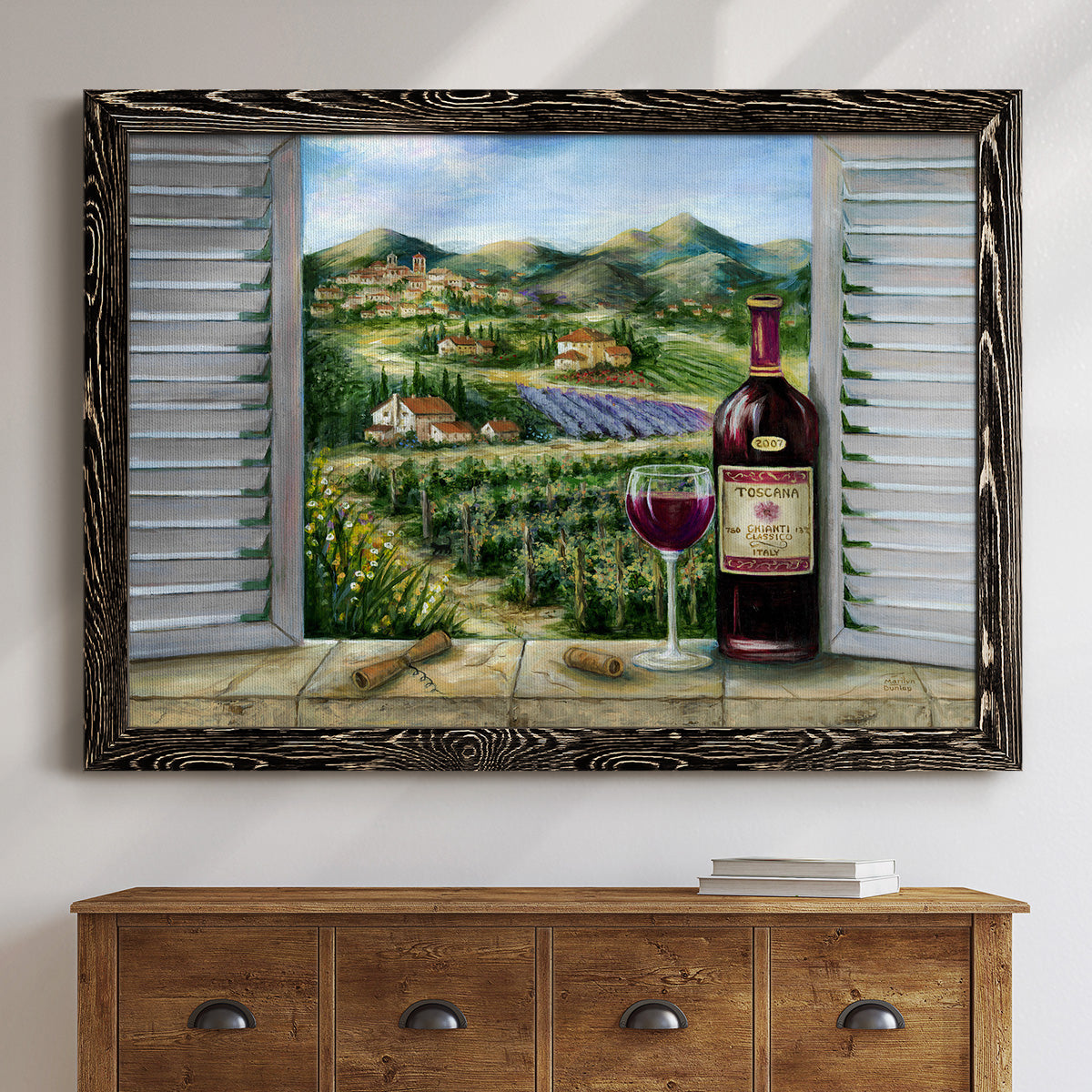 Tuscan Red and Vineyard-Premium Framed Canvas - Ready to Hang