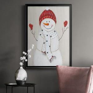 Festive Snowman III Premium Framed Print - Ready to Hang