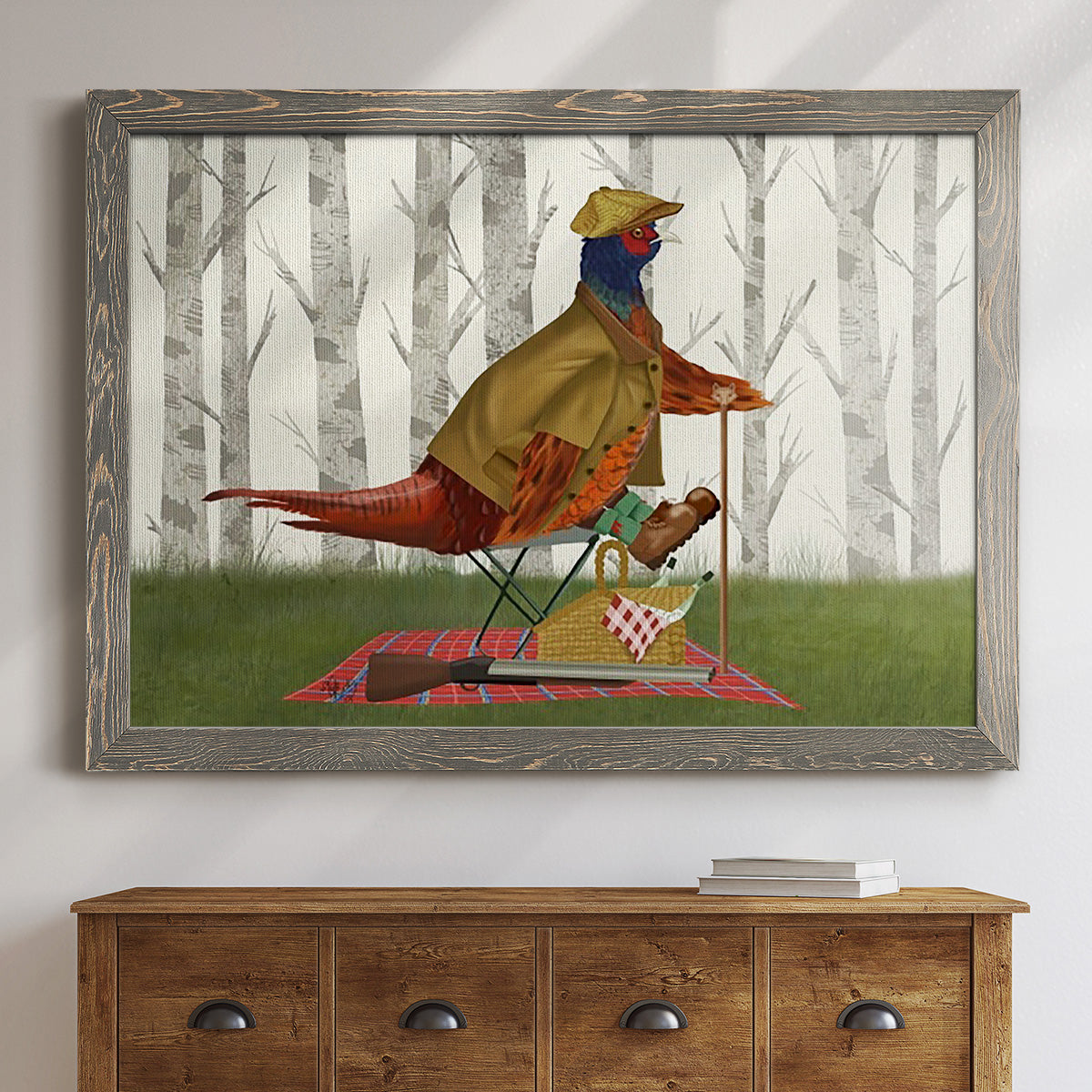 Pheasant Shooting Party 4-Premium Framed Canvas - Ready to Hang