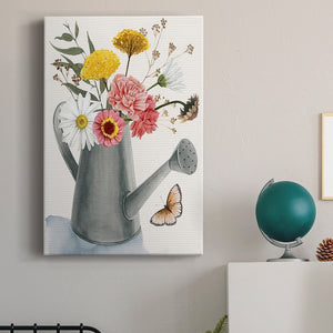 Watering Can Bouquet II Premium Gallery Wrapped Canvas - Ready to Hang