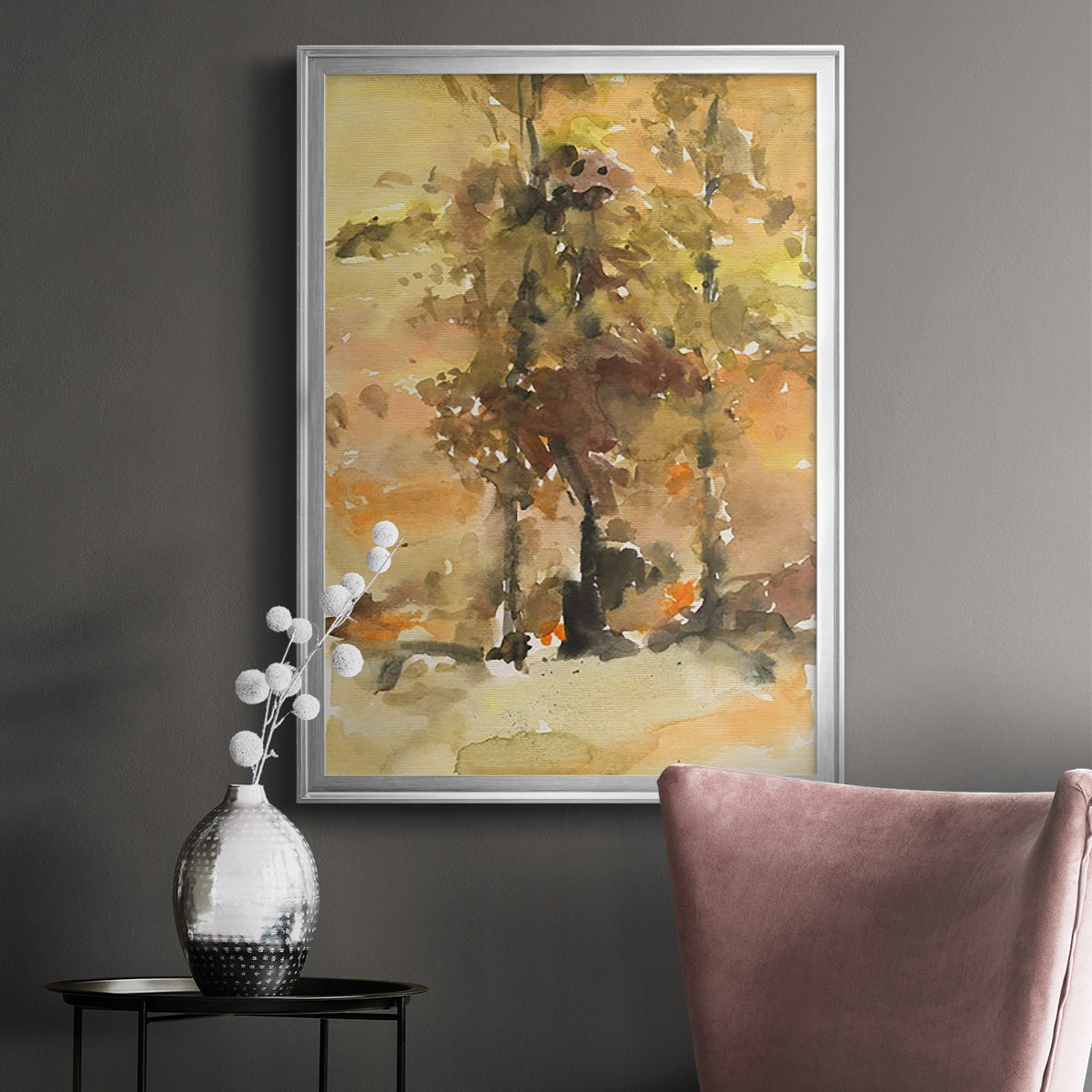 Fall Foliage Watercolor I Premium Framed Print - Ready to Hang