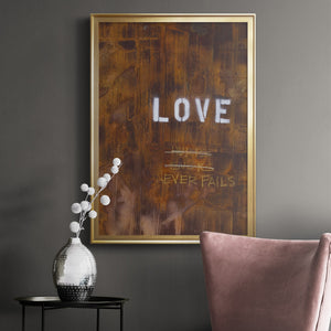 Love Never Fails I Premium Framed Print - Ready to Hang