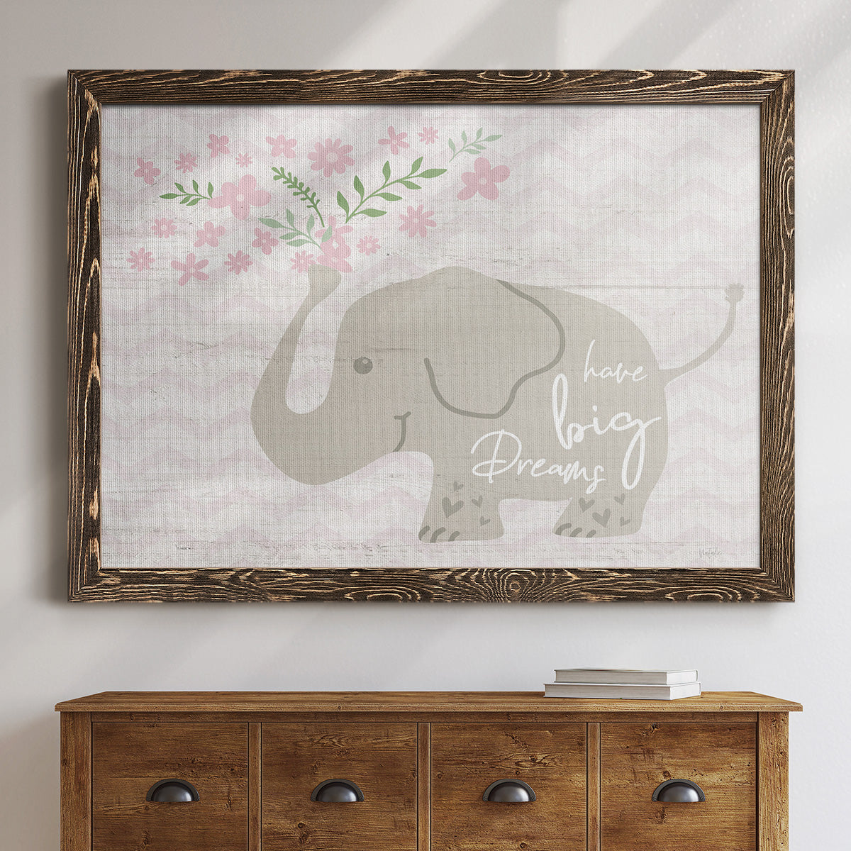 Floral Elephant-Premium Framed Canvas - Ready to Hang