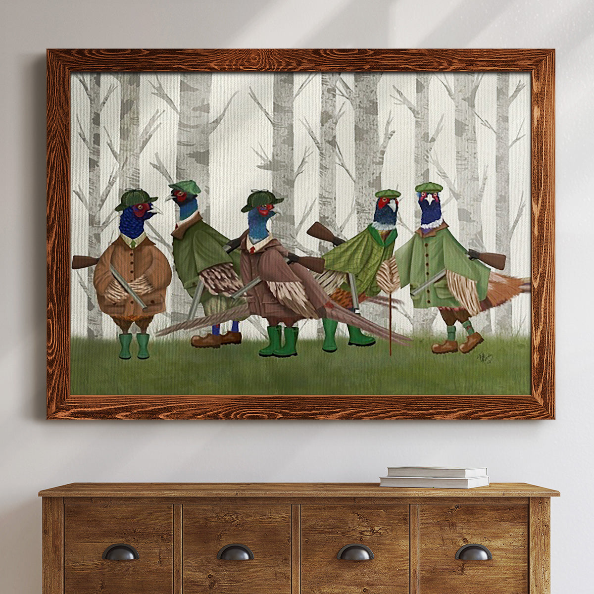 Pheasant Shooting Party Group 3-Premium Framed Canvas - Ready to Hang