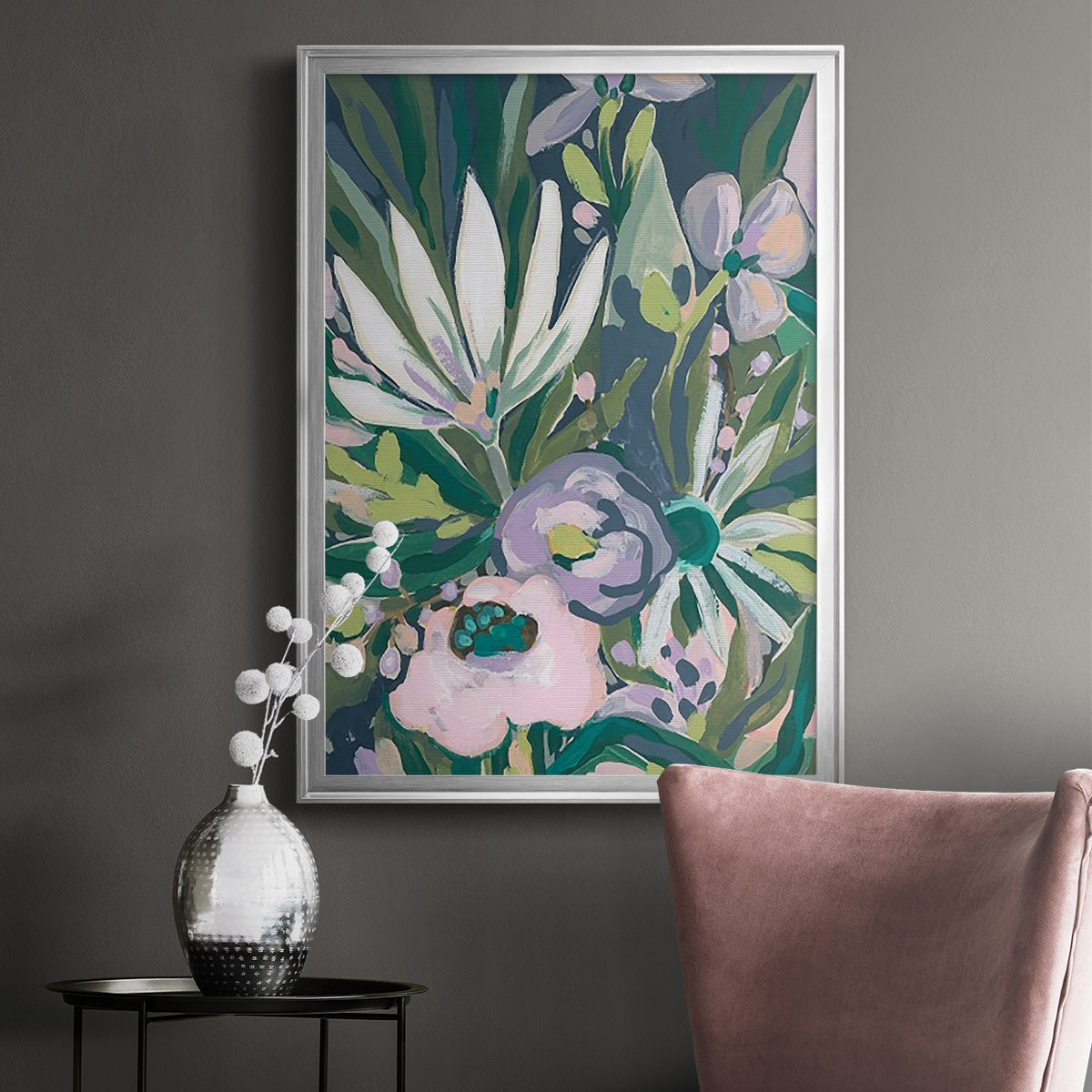 Purple Jungle Garden I Premium Framed Print - Ready to Hang