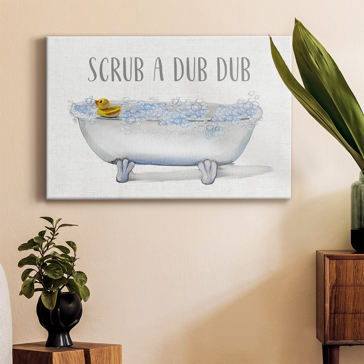 Scrub A Dub Premium Gallery Wrapped Canvas - Ready to Hang