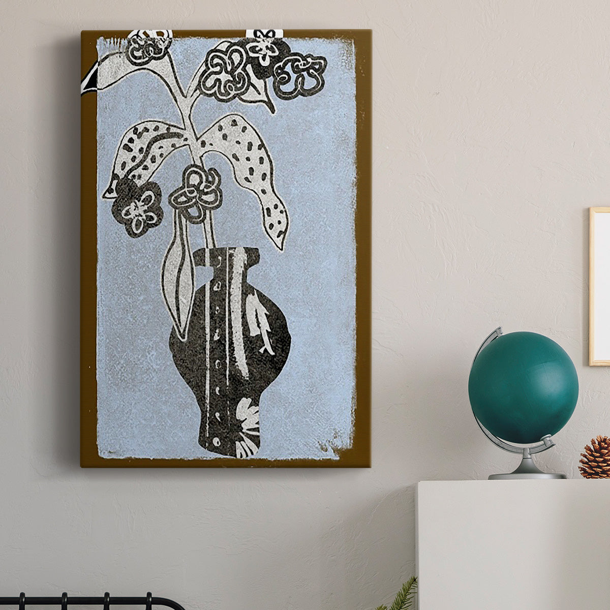 Graphic Flowers in Vase II Premium Gallery Wrapped Canvas - Ready to Hang