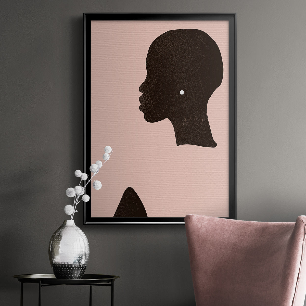 Pink Silhouette I Premium Framed Print - Ready to Hang