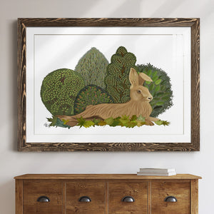 Hare Reclining in Leaves-Premium Framed Print - Ready to Hang