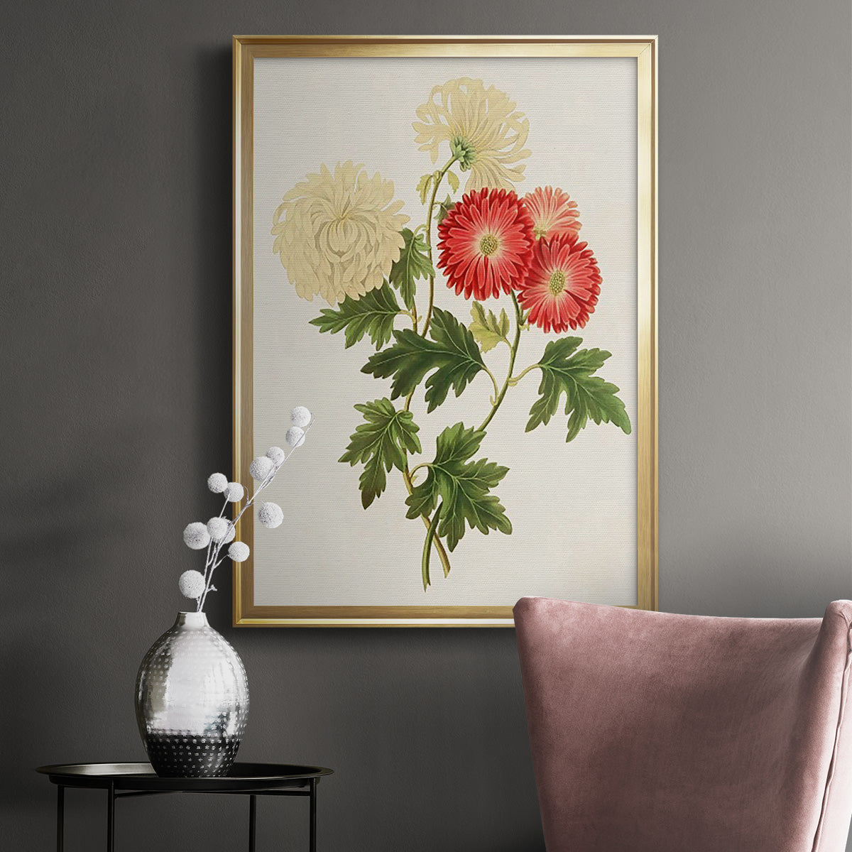 Flowers of the Seasons I Premium Framed Print - Ready to Hang