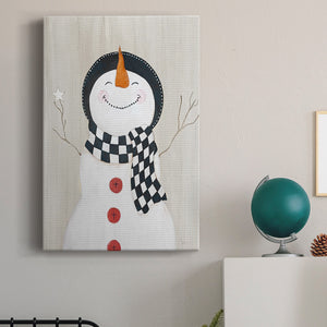 Festive Snowman II Premium Gallery Wrapped Canvas - Ready to Hang