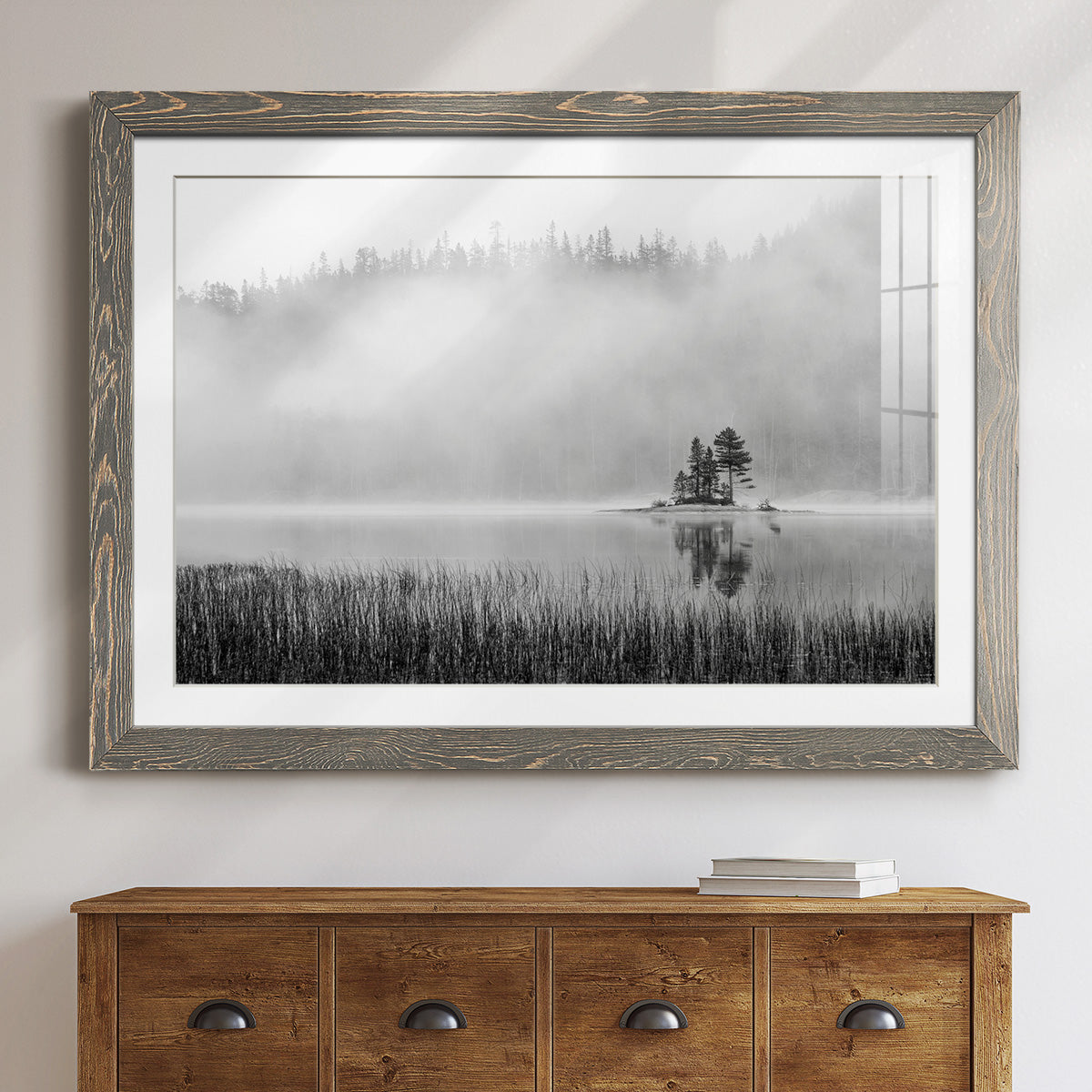 Island Fog-Premium Framed Print - Ready to Hang