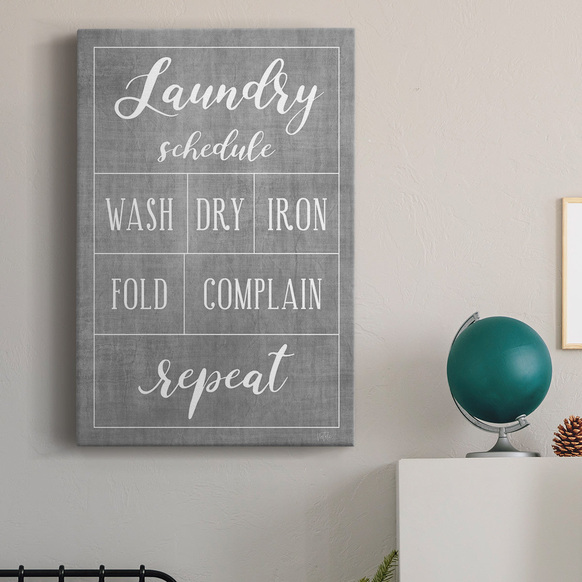 Laundry Schedule Premium Gallery Wrapped Canvas - Ready to Hang