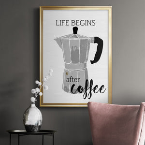 Begins After Coffee Premium Framed Print - Ready to Hang