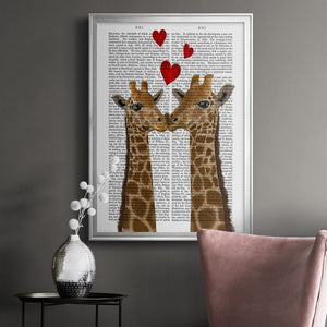 Giraffe Love Premium Framed Print - Ready to Hang