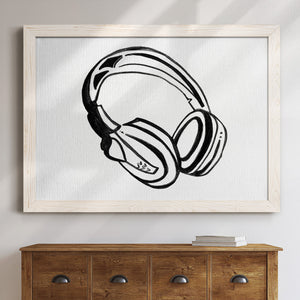 Headphones Sketch-Premium Framed Canvas - Ready to Hang