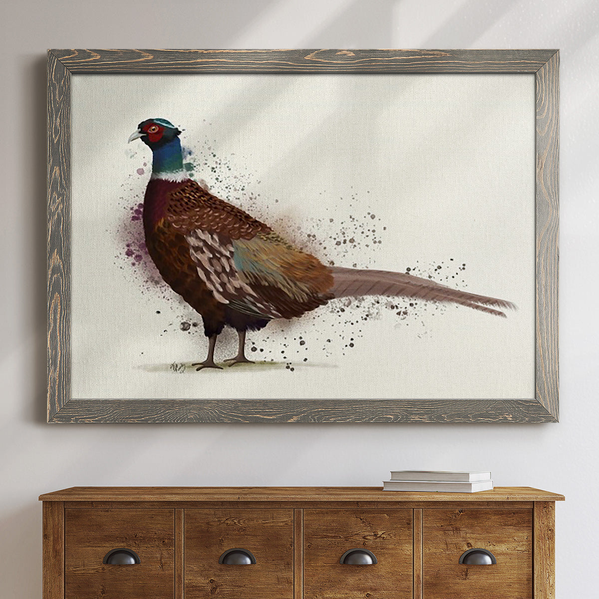 Pheasant Splash 1-Premium Framed Canvas - Ready to Hang