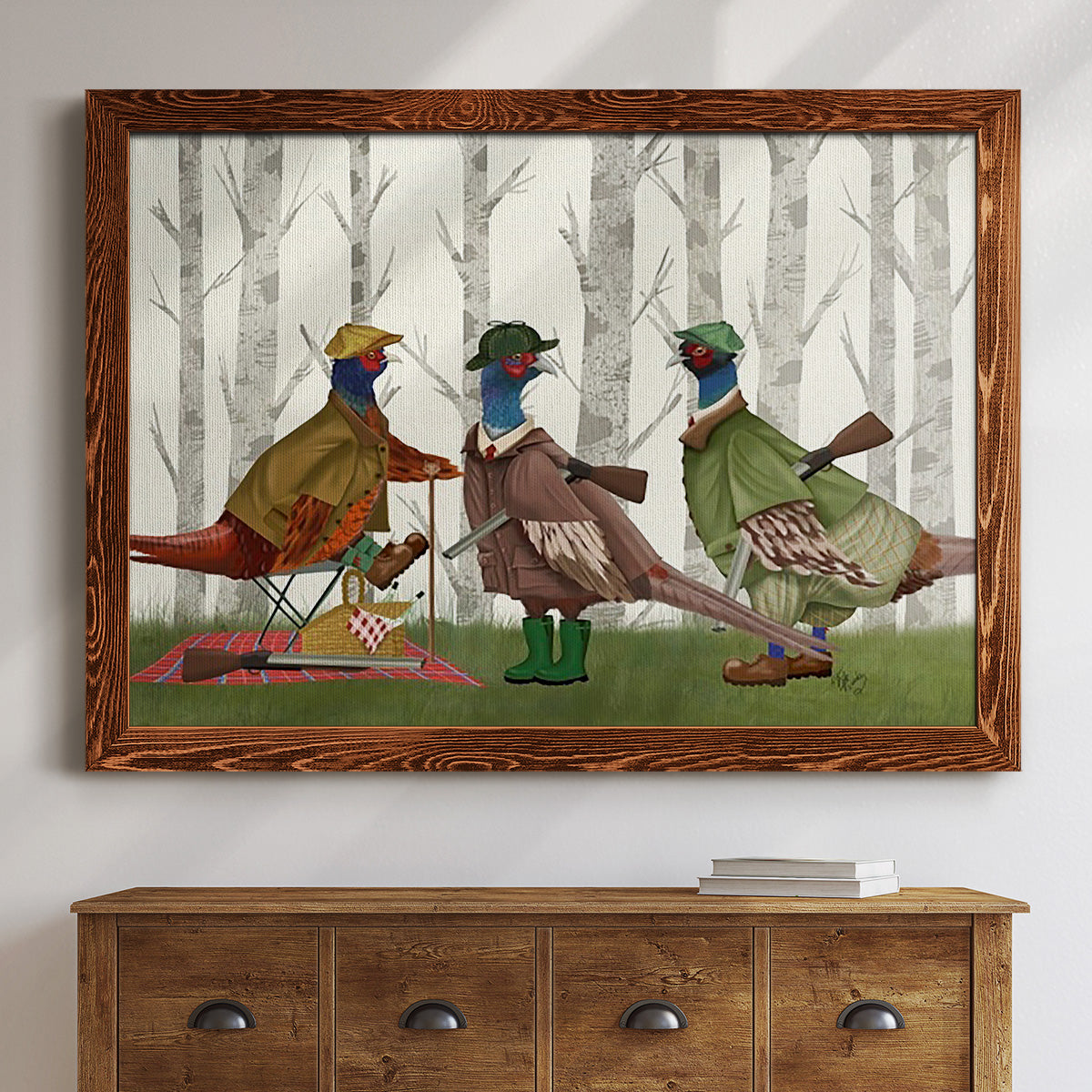 Pheasant Shooting Party Group 1-Premium Framed Canvas - Ready to Hang