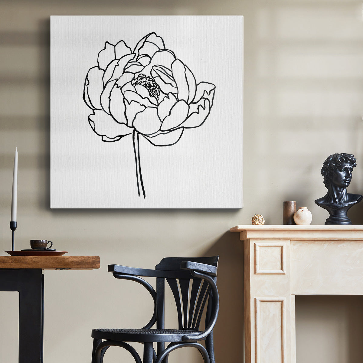 Peony Contour I-Premium Gallery Wrapped Canvas - Ready to Hang