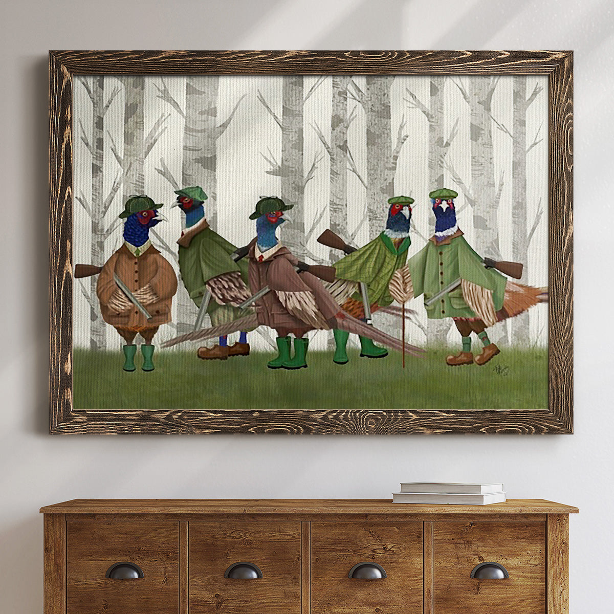 Pheasant Shooting Party Group 3-Premium Framed Canvas - Ready to Hang