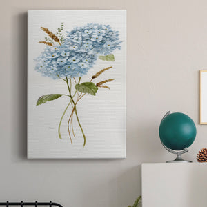 Petite Blue Hydrangea I Premium Gallery Wrapped Canvas - Ready to Hang