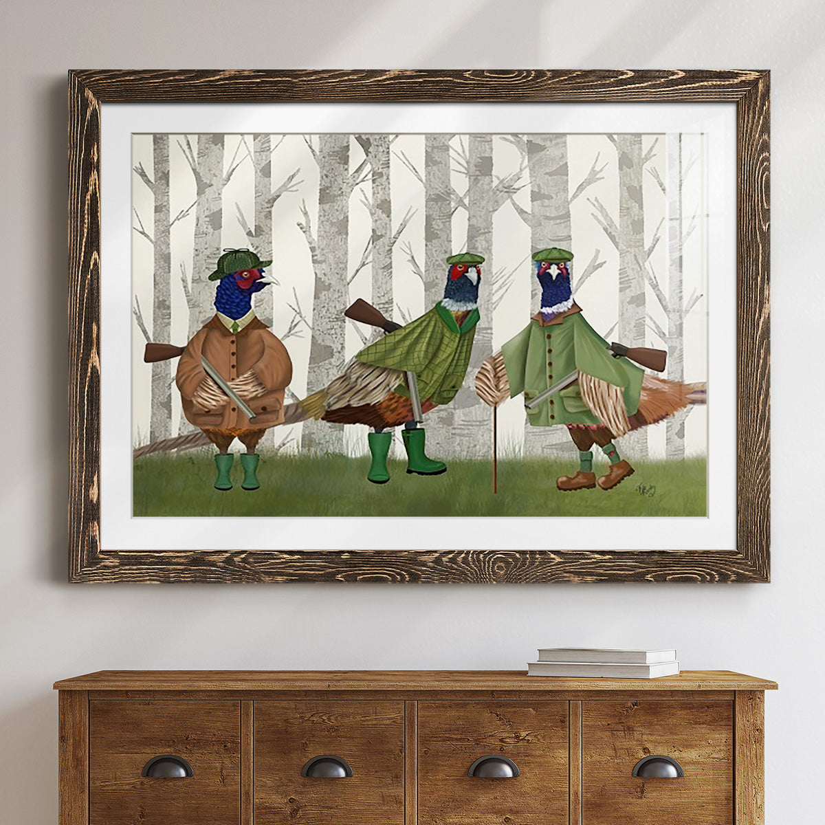 Pheasant Shooting Party Group 2-Premium Framed Print - Ready to Hang