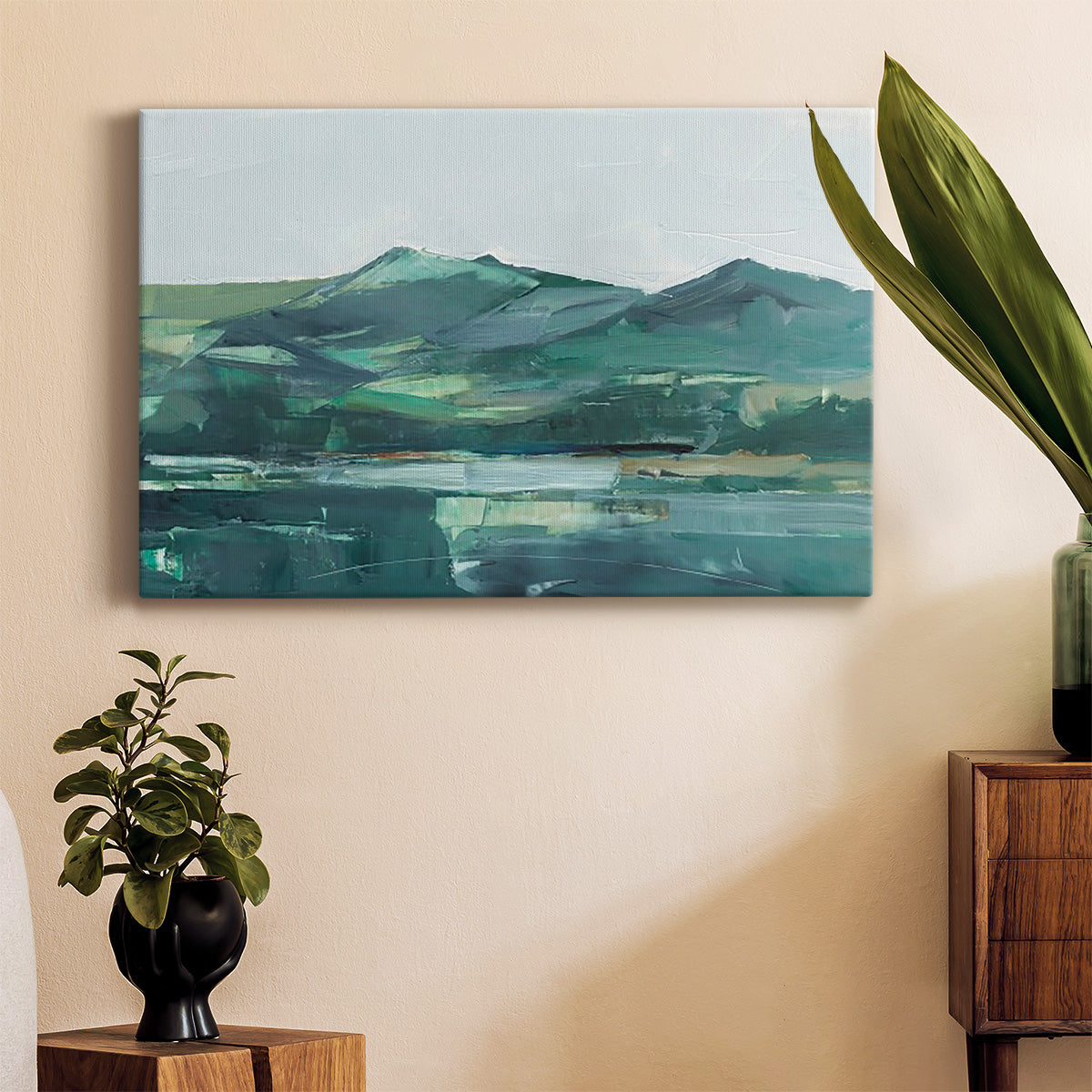 Green Grey Mountains II Premium Gallery Wrapped Canvas - Ready to Hang