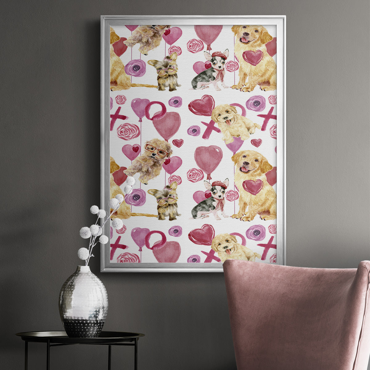 Puppy Valentine Collection E Premium Framed Print - Ready to Hang