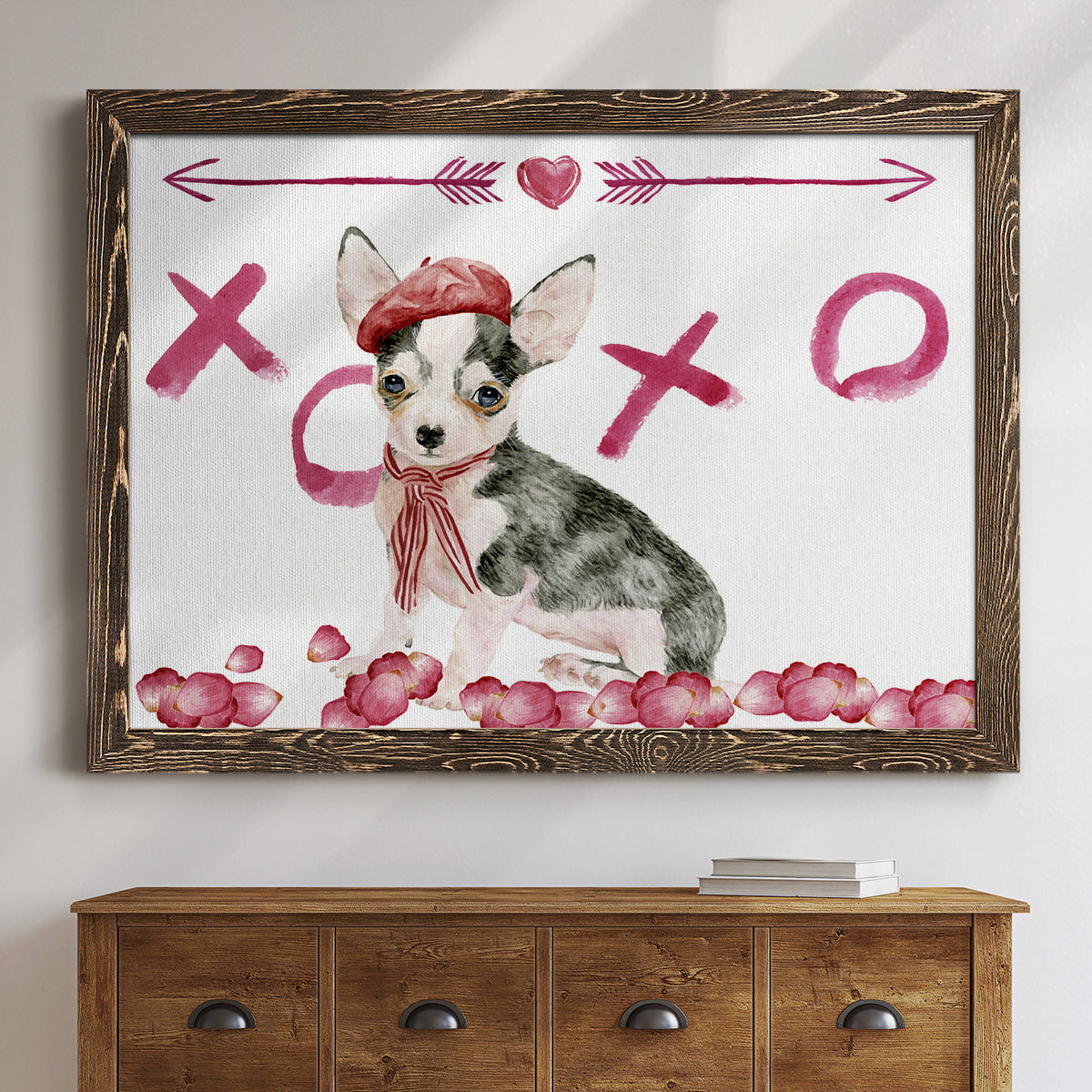 Puppy Valentine Collection A-Premium Framed Canvas - Ready to Hang